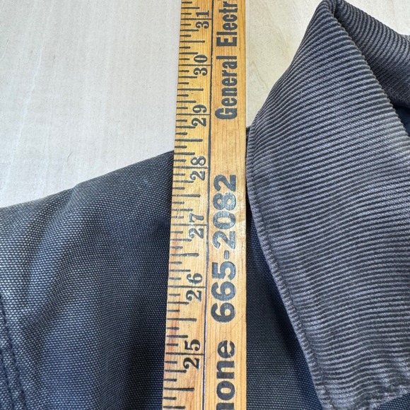 Carhartt Mens Work CQ185 Coat Jacket Quilted Lined‎ Black Faded Distressed - Picture 2 of 12